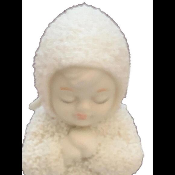 Department 56 Snow Baby Angel Kneeling and Praying 3.5” Tall X 3” Wide Vintage - Picture 2 of 10